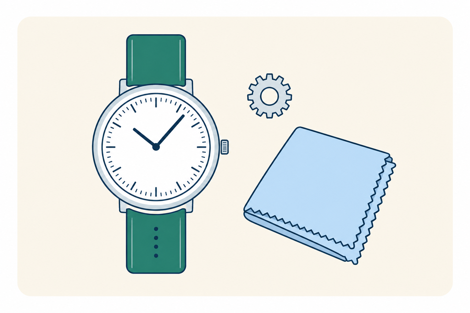 時計のお手入れと点検の時計イラスト