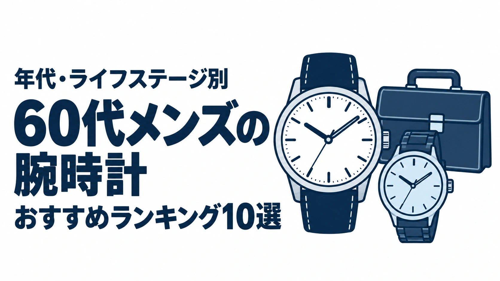 60代メンズの腕時計のおすすめランキングを表す時計イラスト