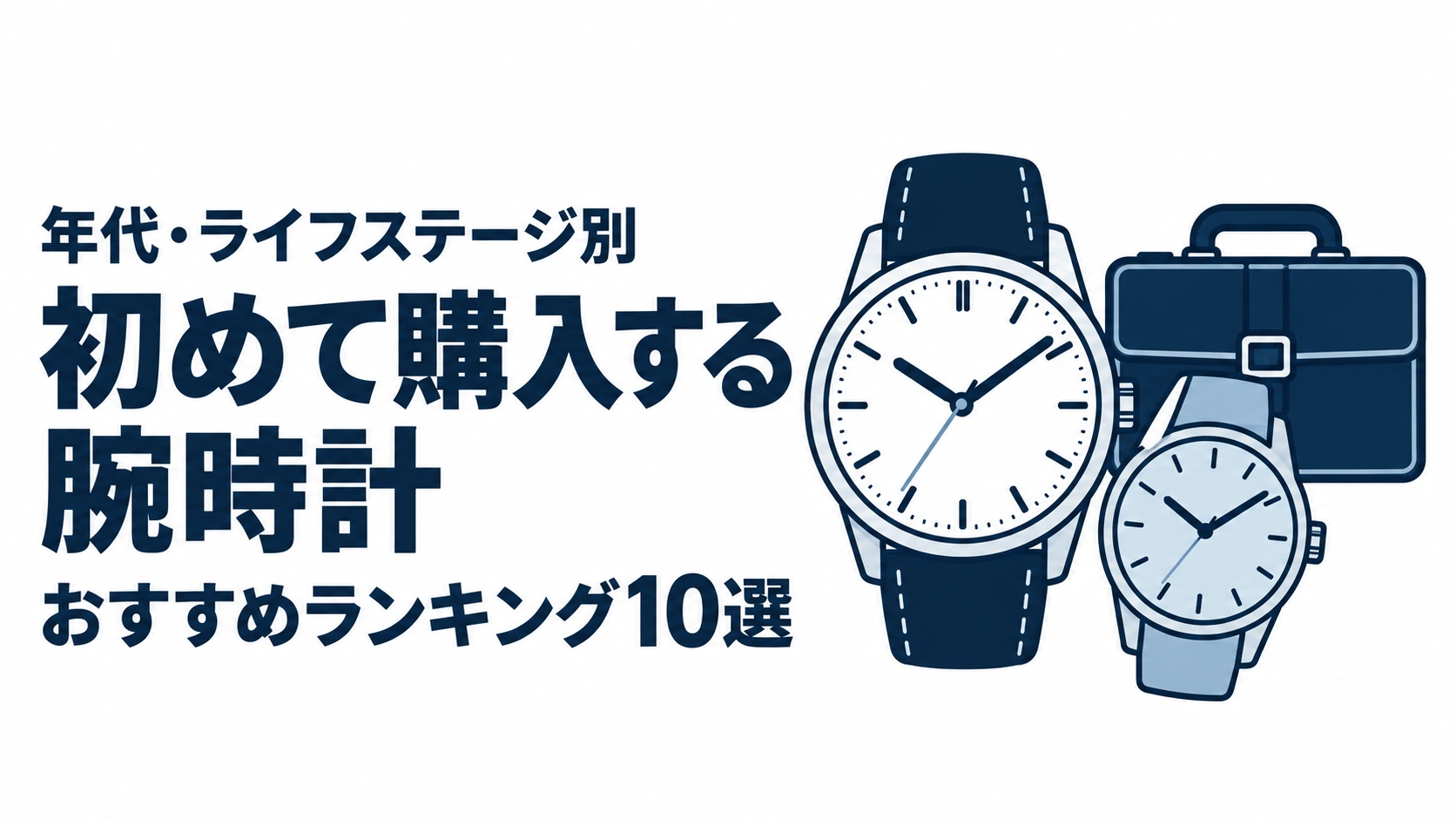 初めて購入する腕時計のおすすめランキングを表す時計イラスト