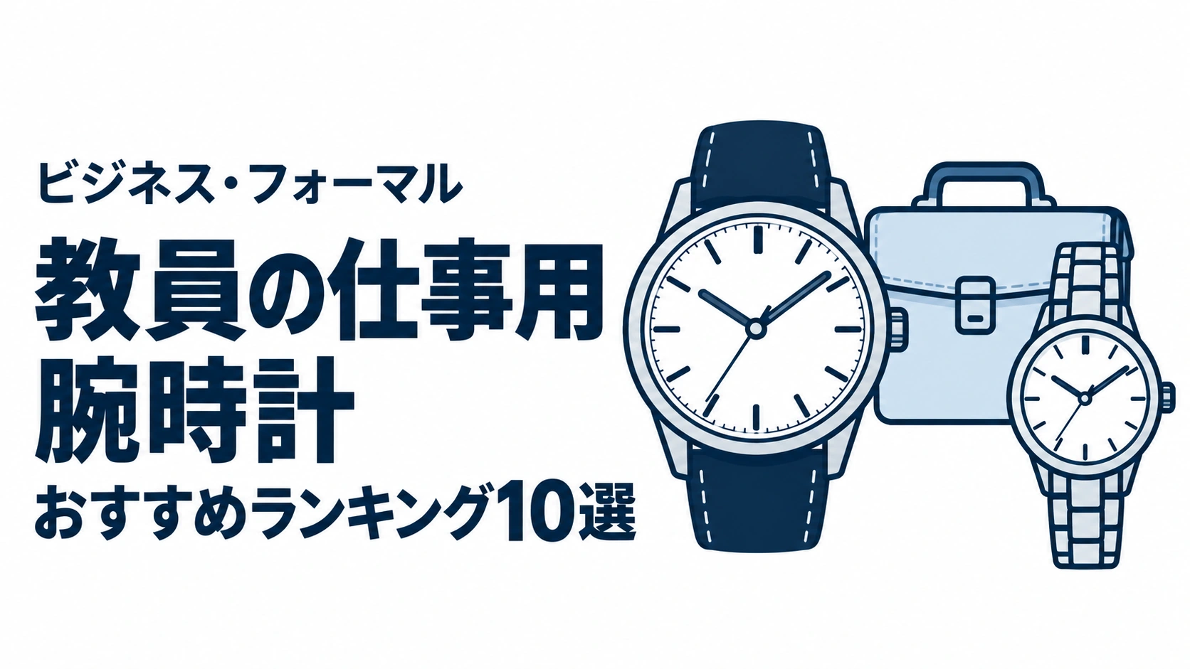 教員の仕事用腕時計のおすすめランキングを表す時計イラスト