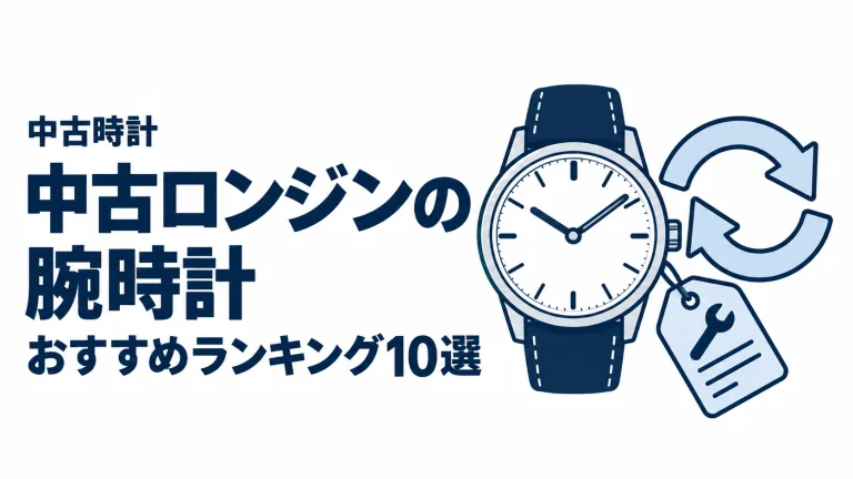 中古ロンジンの腕時計のおすすめランキングを表す時計イラスト